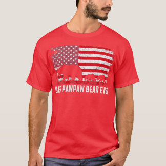 Best Pawpaw Bear Ever USA American Flag Father's D T-Shirt