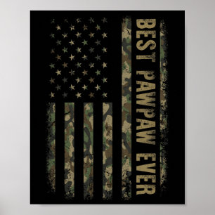 Best Pawpaw Ever Camouflage American Flag Father's Poster