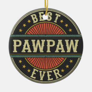Best Pawpaw Ever Retro Vintage Grandpa Fathers Day Ceramic Ornament