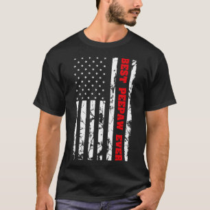 Best Peepaw Ever US Vintage Flag Patriotic Grandfa T-Shirt