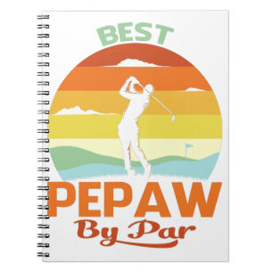 Best Pepaw By Par Father's Day Golf Shirt Gift Notebook
