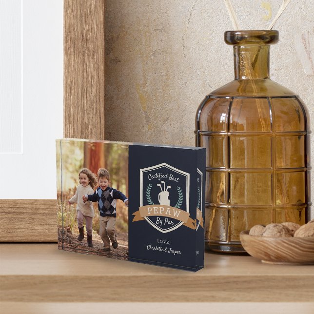 Best Pepaw By Par | Golf Grandpa Photo Block (Creator Uploaded)