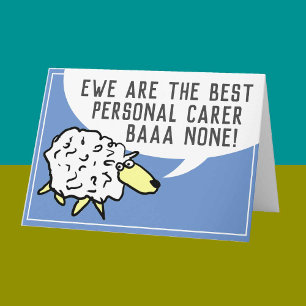 Best Personal Carer Bar None - Sheep Pun Card