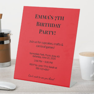 Best Personalised Birthday Party Invitation Pedestal Sign