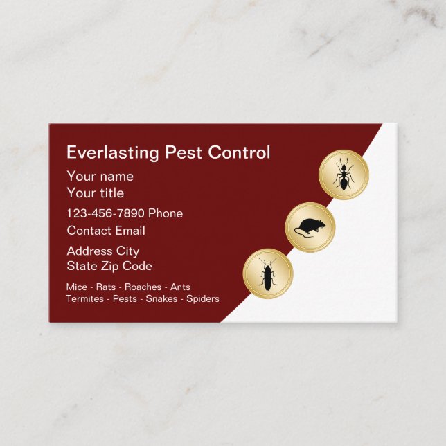 Best Pest Control Exterminator Business Cards (Front)