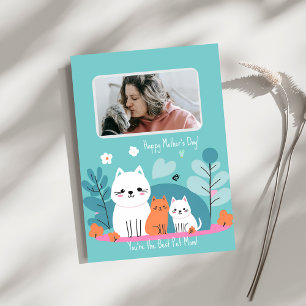 Best Pet Mum Funny Mother's cats Dogs Illustration Invitation