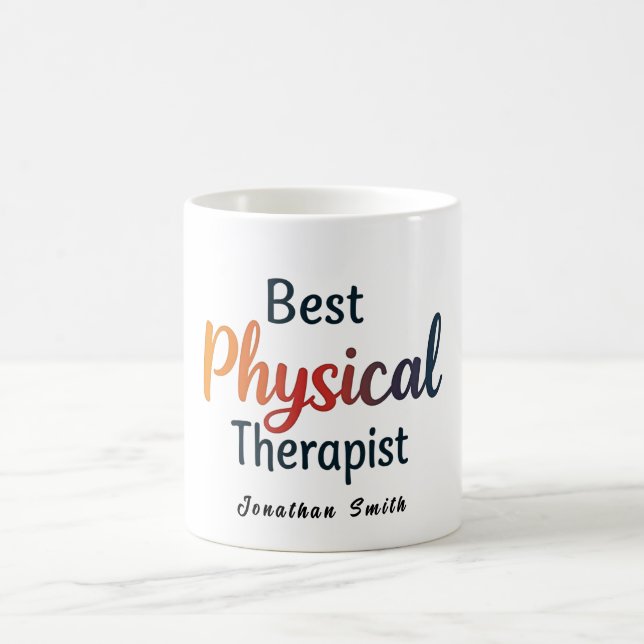 Best "Physical "Therapist Colourful Typography Gif Coffee Mug (Center)