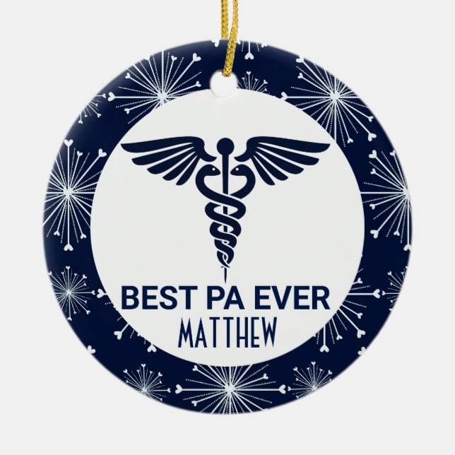 Best Physician Assistant Ever PA Gift Ceramic Ornament (Front)