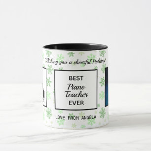 Best Piano Teacher Ever Photo Christmas Holidays Mug