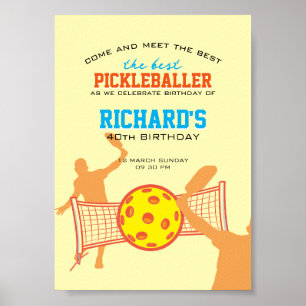 Best Pickleball Player Funny Birthday Party Poster