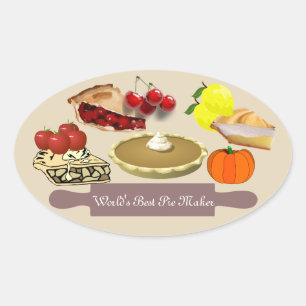 Best Pie Maker Oval Sticker