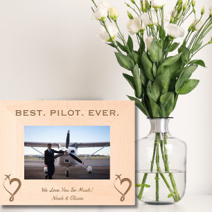 Best Pilot Ever, Simple Wooden Photo, Personalised Etched Frames