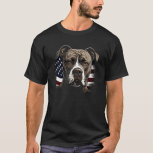 Best Pitbull Dad American Flag Pitbull T-Shirt