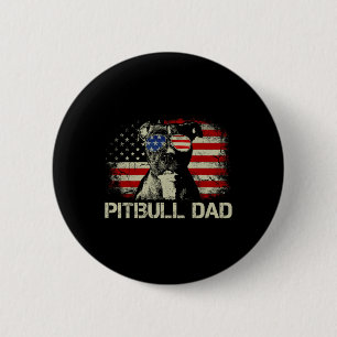 Best Pitbull Dad Ever Shirt American Flag 4th Of J 6 Cm Round Badge