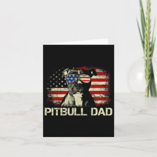 Best Pitbull Dad Ever Shirt American Flag 4th Of J Card