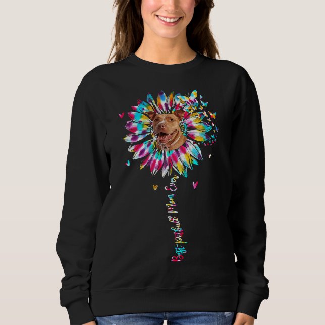 Best Pitbull Mum Ever Sunflower Tie Dye Sweatshirt (Front)