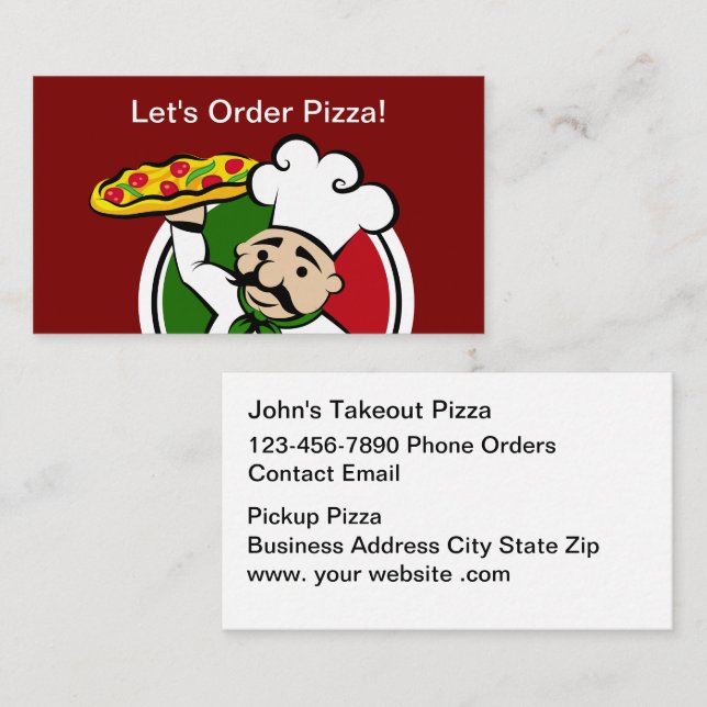 Best Pizza Takeout Business Cards  (Front/Back)
