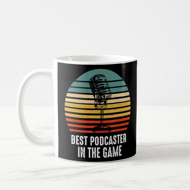 Best Podcaster Podcasting Interview Radio Content  Coffee Mug (Left)