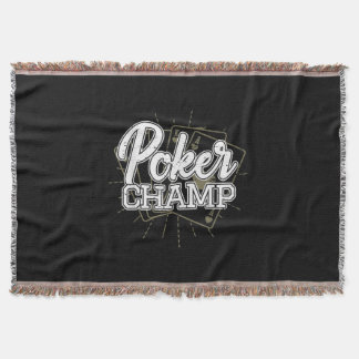 Best Poker Player Poker Cards Game Throw Blanket