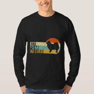 Best Pom Dad Ever Pomeranian Papa Dog Dad Retro Vi T-Shirt