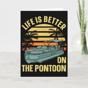 Best Pontoon Captain Art For Men Women Boating Pon Card