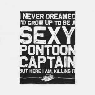Best Pontoon Captain Art For Men Women Boating Pon Fleece Blanket