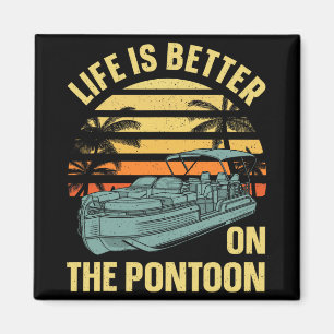 Best Pontoon Captain Art For Men Women Boating Pon Magnet