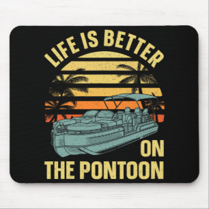 Best Pontoon Captain Art For Men Women Boating Pon Mouse Pad