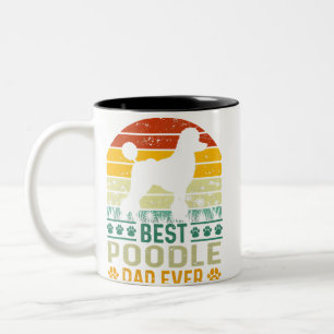 best poodle dad ever fars day  Two-Tone coffee mug