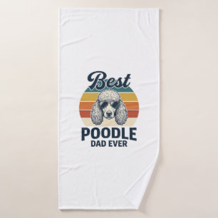 Best Poodle Dad Ever Vintage Engraved Dog Shirt_1 Bath Towel
