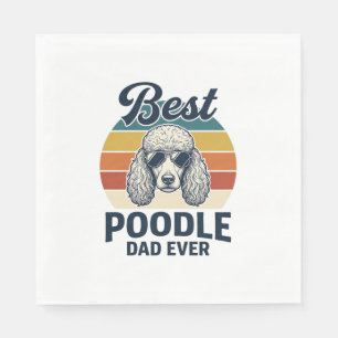 Best Poodle Dad Ever Vintage Engraved Dog Shirt_1 Napkin