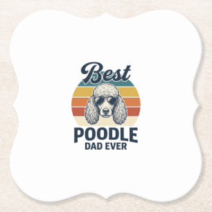 Best Poodle Dad Ever Vintage Engraved Dog Shirt_1 Paper Coaster