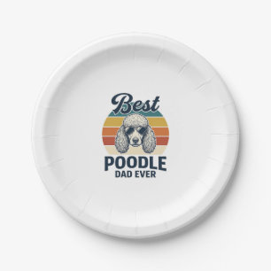 Best Poodle Dad Ever Vintage Engraved Dog Shirt_1 Paper Plate