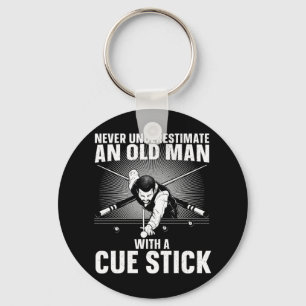 Best Pool Art For Men Grandpa Billiard Player Pool Key Ring