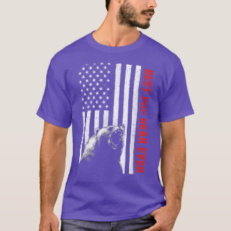 Best Pop Bear Ever USA American Flag Father's Day  T-Shirt