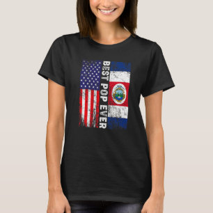 Best Pop Ever Father's Day Costa Rica Us Flag T-Shirt