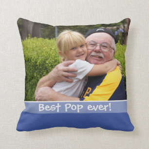 Best Pop Ever Love You Most 2 Photo Blue Cushion