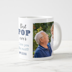 Best Pop Ever Love You Most 2 Photo Large Coffee Mug