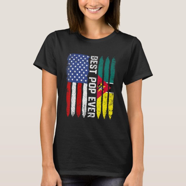 Best Pop Ever Us Mozambique Flag Father's Day T-Shirt (Front)