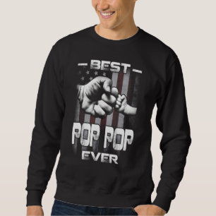 Best Pop Pop Ever Fist bump USA Flag Father's Day Sweatshirt
