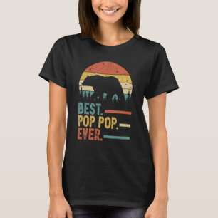 Best Pop Pop Ever Men Vintage Retro Bear Decor Gra T-Shirt