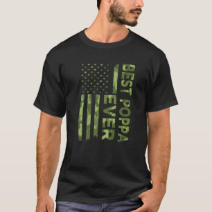 Best Poppa Ever Father's Day Camouflage American F T-Shirt