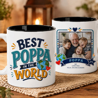 Best Poppa in the World Photo Mug