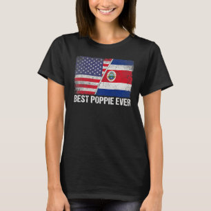 Best Poppie Ever American Costa Rica Flag Father's T-Shirt