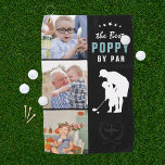 Best Poppy By Par | Monogram Photo Collage  Golf Towel<br><div class="desc">Give your golf pro dad a Father's Day gift he can proudly use on the golf course! "Best Poppy by Par" golf towel featuring three of your favourite photos, grandfather and child silhouette, and a personalised monogram. Makes a perfect gift for Father's Day, Christmas, or his birthday. These are Father’s...</div>