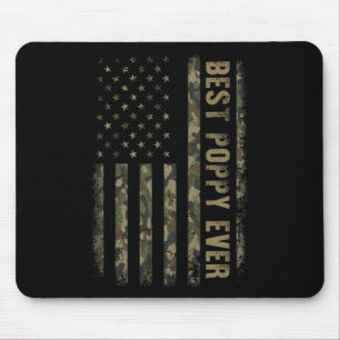 Best Poppy Ever Camouflage American Flag Father's Mouse Pad