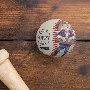 Best Poppy Ever   Custom Grandfather Photo Baseball