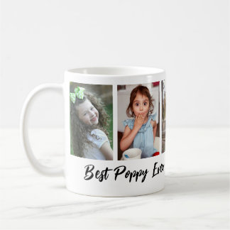Best Poppy Ever Grandchildren 5 Photo Collage Coffee Mug