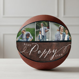 Best Poppy Ever Leather Fathers Day Photo Collage Basketball