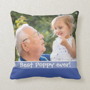 Best Poppy Ever Love You Most 2 Photo Blue   Cushion
